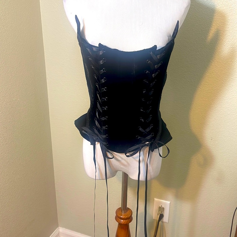 NWOT LIP SERVICE velvet cincher/ corset top